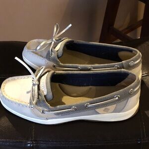 Sperry Women's Gray and White Loafers